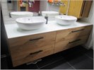 Waschtischschrank in Wildeiche mit Glasplatte